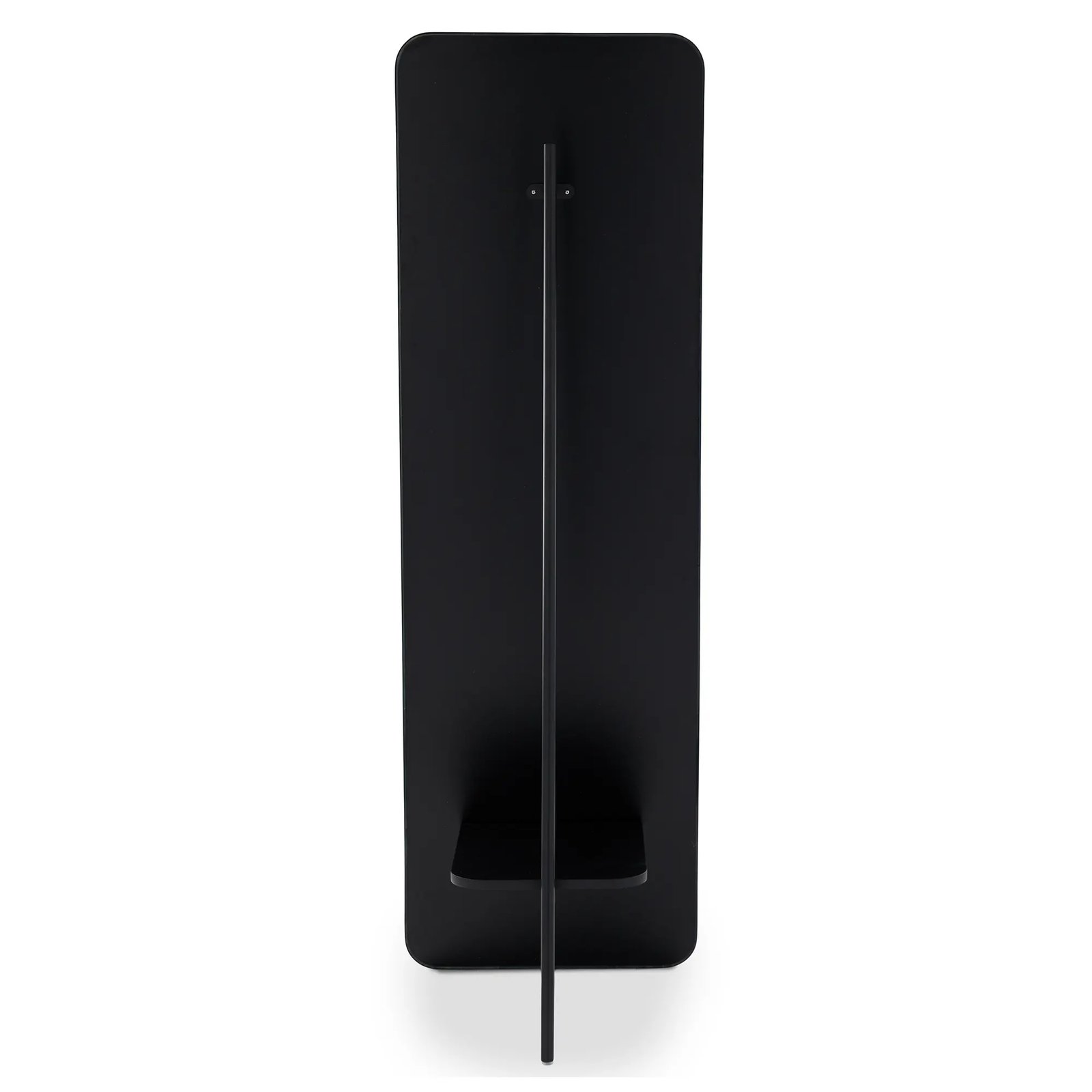 Black Metal Floor Mirror with Storage Shelf - Image 5