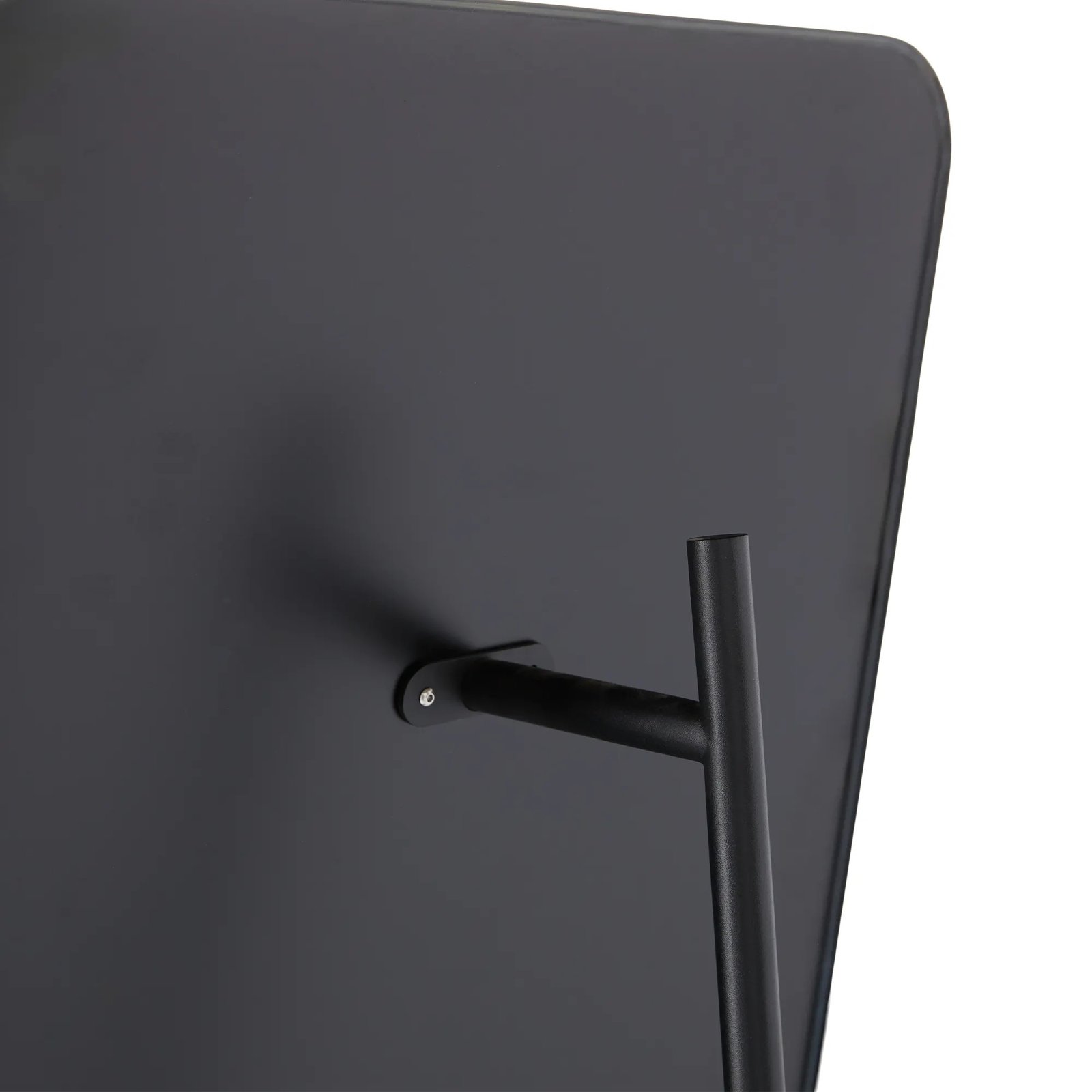 Black Metal Floor Mirror with Storage Shelf - Image 7