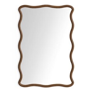 Wavy Wooden Wall Mirror