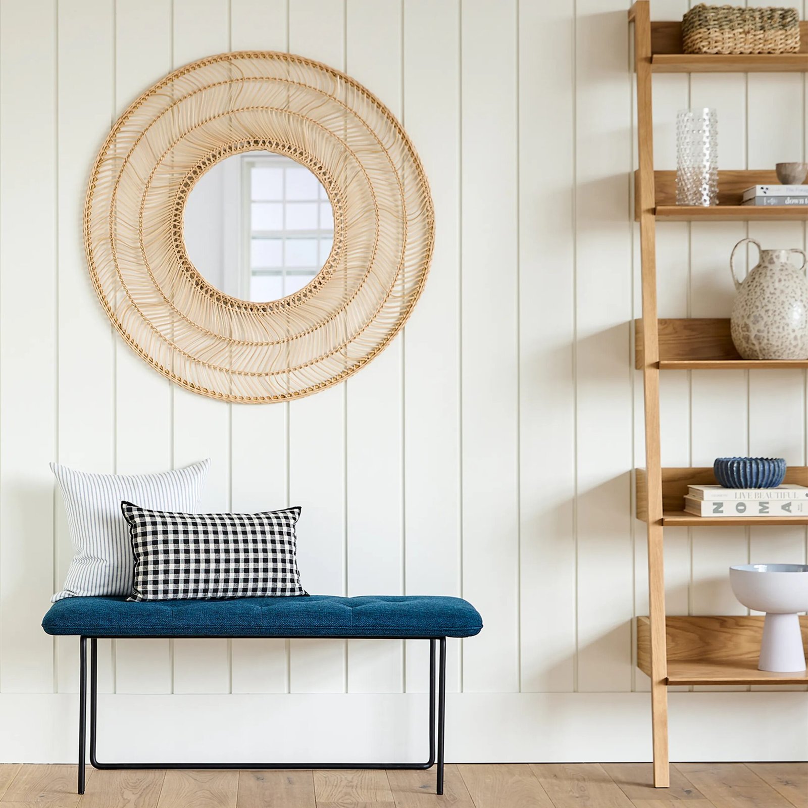 Round Rattan Wall Mirror - Image 6