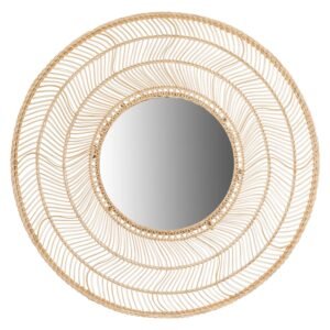 Round Rattan Wall Mirror