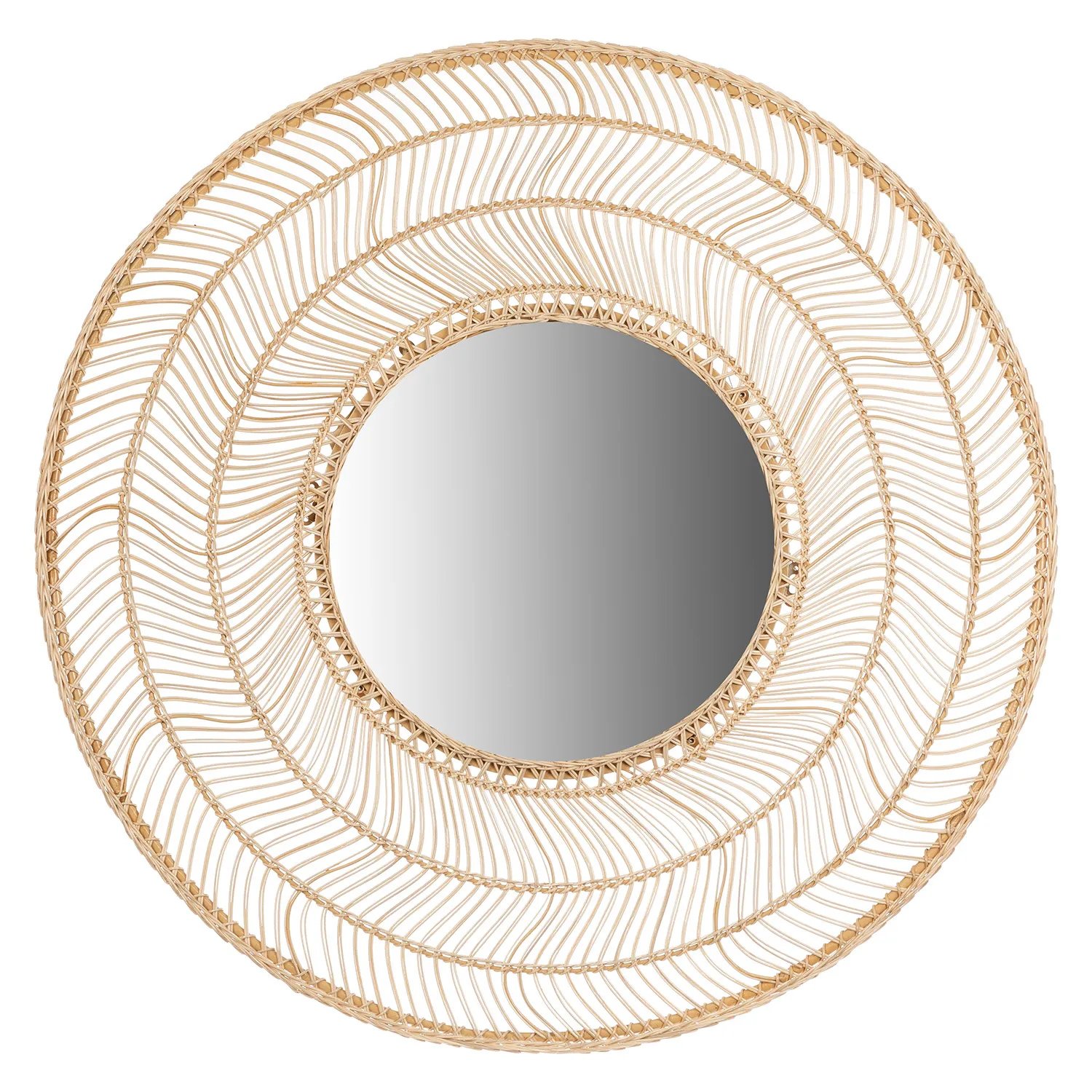 Round Rattan Wall Mirror